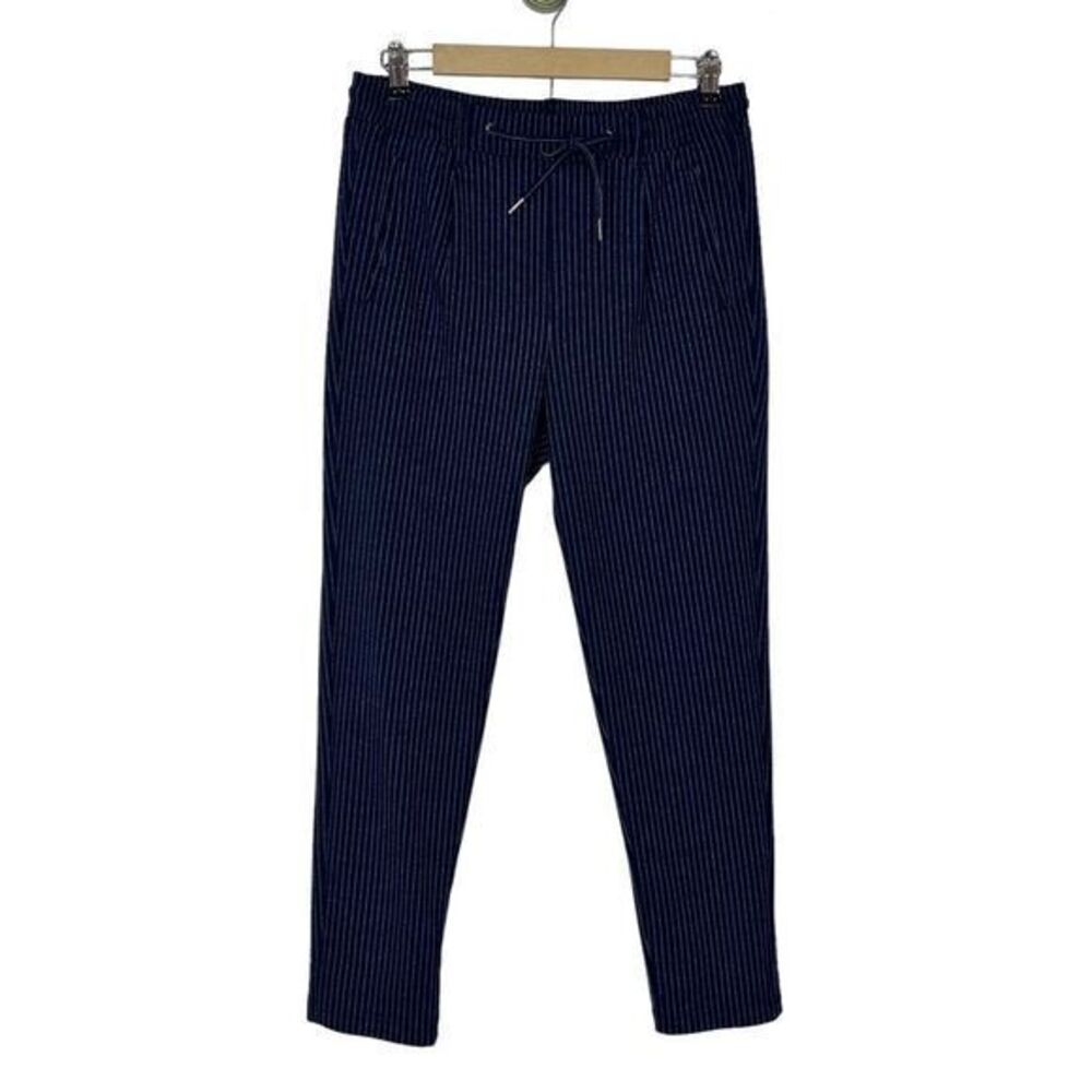 Jack & Jones Pants men’s Size 30 Navy Blue White Tapered Vega Pinstripe Trouser
